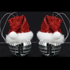 Badaboum 2 Boules De Noel A Facettes Avec Chapeau Online