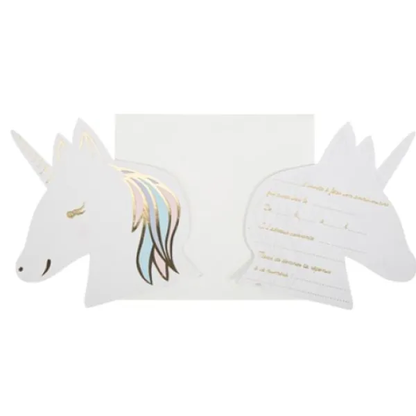 8 Invitations Theme Licorne Pastel Theme Deco Pastel