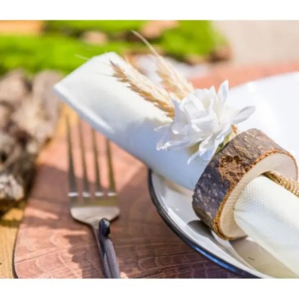 Badaboum 8 Ronds De Serviette Effet Rondin De Bois Discount