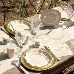 Badaboum 20 Serviettes En Papier Mariage Naturel 33 Cm X 33 Cm