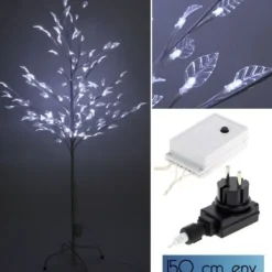 Badaboum Arbre Lumineux 128 Led Blanc Avec Feuilles Transparentes New