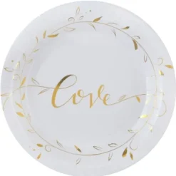 Badaboum Assiette En Carton Just Married 23Cm X 10 Pi Ces