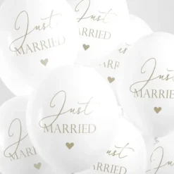 Badaboum Ballons Mariage Imprim S Just Married Blanc 30 Cm X 6 Pi Ces