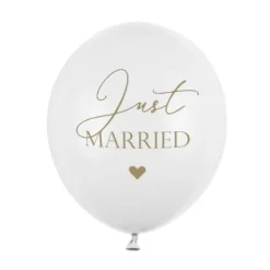 Badaboum Ballons Mariage Imprim S Just Married Blanc 30 Cm X 6 Pi Ces