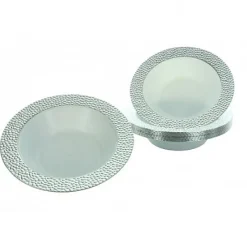 Badaboum Bol En Plastique Argent Diamant 18Cm X 5 Pi Ces