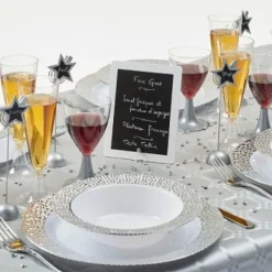 Badaboum Bol En Plastique Argent Diamant 18Cm X 5 Pi Ces