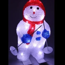 Badaboum Bonhomme De Neige Lumineux Acrylique Sur Ski Sale