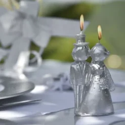 Badaboum Bougie Mariage Mr Mrs Argent