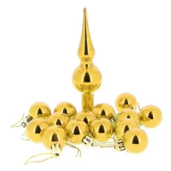 Badaboum Boule De Noel Avec Cimier Or X 14 Pi Ces New