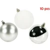 Badaboum Boule De Noel Blanc Et Argent 8Cm X 10 Pi Ces Discount