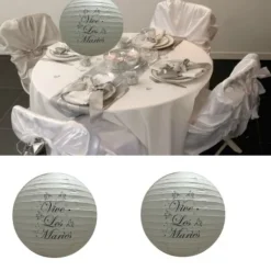 Badaboum Boule Lanterne En Papier Vive Les Mari S 30Cm X 2 Pi Ces