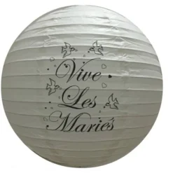 Badaboum Boule Lanterne En Papier Vive Les Mari S 30Cm X 2 Pi Ces