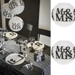 Badaboum Boule Lanterne En Papier Mr Mrs 20Cm X 2 Pi Ces