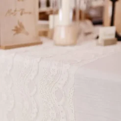 Best Chemin De Table Dentelle Et Franges Ivoire Theme Dentelle