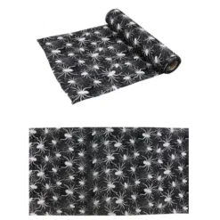 Online Chemin De Table Jute Araign Es Blanc Et Argent Paillette 28 Cm X 3 M Theme Jute