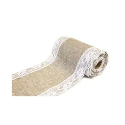 New Chemin De Table Vintage Jute Et Dentelle 15Cm Theme Dentelle