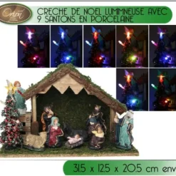 Badaboum Creche De Noel Lumineuse Avec 9 Santons Sale