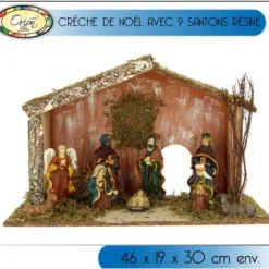 Badaboum Creche De Noel Originale Avec 9 Santons Luxe New