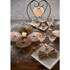 Outlet Eventail Dentelle Gris 20Cm X 2 Pi Ces Theme Dentelle