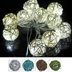 Badaboum Guirlande Lumineuse À Pile Boule De Rotin 10 Led Clearance