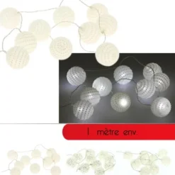 Badaboum Guirlande Lumineuse A Pile10 Led Boule Blanche Outlet