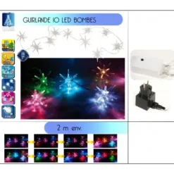 Badaboum Guirlande Lumineuse De Noel 10 Led Bombes Couleurs Changeante
