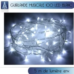 Badaboum Guirlande Lumineuse Musicale 100 Led Blanc Froid Hot