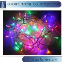 Badaboum Guirlande Lumineuse Musicale 100 Led Multicolore Hot
