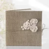 Clearance Livre D'Or En Toile De Jute Avec Rose Theme Jute