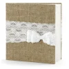 Best Livre D'Or Mariage Jute Avec Noeud Blanc Theme Jute