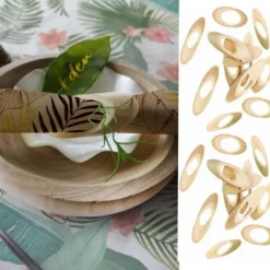 Badaboum Lot De 24 Ronds De Serviette En Bambou Naturel Sale