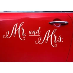Badaboum Lot De 3 Stickers Mariage Voiture Mr Mrs