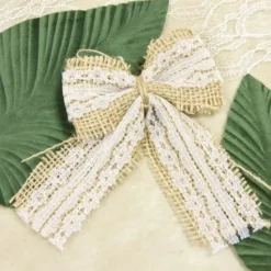 Noeud En Jute Et Dentelle X 2 Pi Ces Theme Dentelle