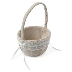Discount Panier Mariage Lin Et Dentelle Theme Dentelle