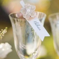 Discount Pince Marque Place Fleur Jute Dentelle X 6 Pi Ces Theme Dentelle