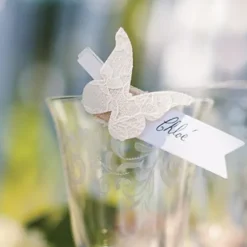 Discount Pince Marque Place Papillon Jute Dentelle X 6 Pi Ces Theme Dentelle