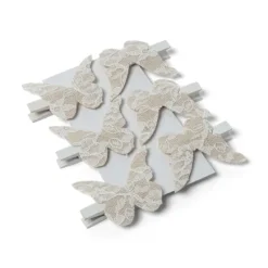 Discount Pince Marque Place Papillon Jute Dentelle X 6 Pi Ces Theme Dentelle