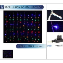 Badaboum Rideau Lumineux Pas Cher 180 Led Multicolore Sale