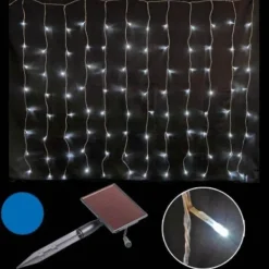 Badaboum Rideau Lumineux Solaire De Noel 150 Led Bleues Best