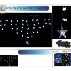Badaboum Rideau Stalactite Lumineux 128 Led Blanc Outlet
