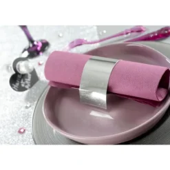 Badaboum Rond De Serviette Argent M Tallis En Carton X 10 Pi Ces Clearance