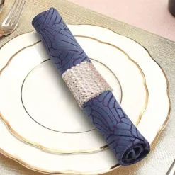 Badaboum Rond De Serviette Mariage Strass En Rose Gold X 50 Pi Ces