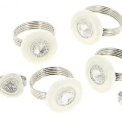 Badaboum Rond De Serviette Mariage Bijoux X 4 Pi Ces New