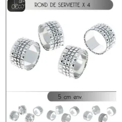 Badaboum Rond De Serviette Mariage Diamant Pas Cher X 4 Pi Ces