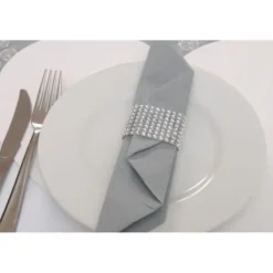 Badaboum Rond De Serviette Mariage Strass En Argent X 50 Pi Ces Discount