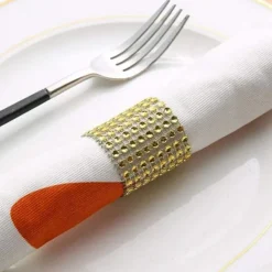 Badaboum Rond De Serviette Mariage Strass En Or X 50 Pi Ces Online