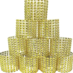 Badaboum Rond De Serviette Mariage Strass En Or X 50 Pi Ces Online