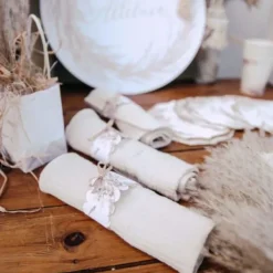 Badaboum Rond De Serviette Pampa Fleurs De Coton X 8 Pi Ces Online