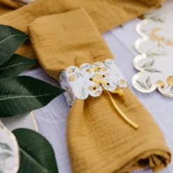 Badaboum Rond De Serviette Theme Mimosa Citrons X 10 Pi Ces Online