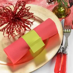 Badaboum Rond De Serviette Vert Anis En Carton X 6 Pi Ces Clearance